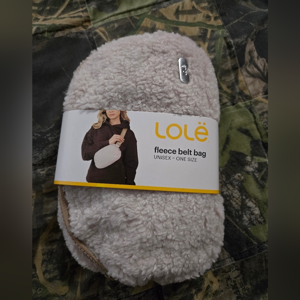Lolé Fleece Belt Bag in Cream